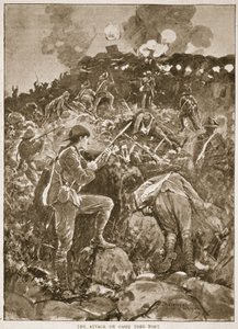 对游戏树堡垒的攻击，来自&39;十九世纪的战役，Vol。六：1899年至1900年的布尔战争&39;由阿奇博尔德福布斯，GA Henty和主要亚瑟格里菲斯 作者 亨利·查尔斯·塞普金斯·赖特